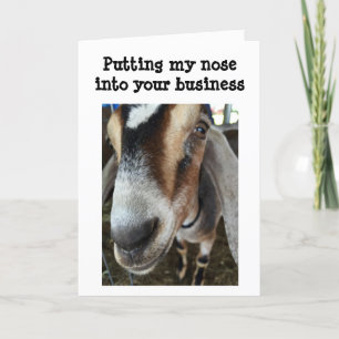 TARJETA FESTIVA GOAT DICE FELIZ VACACIONES A JÓVENES/JÓVENES EN EL