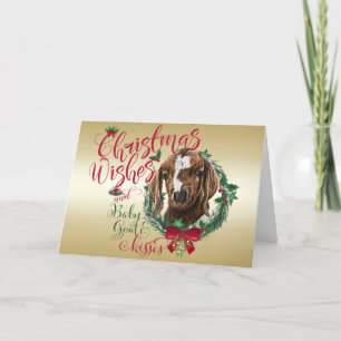 Tarjeta Festiva GOAT   Navidades Desean Beber Besa De Cabra