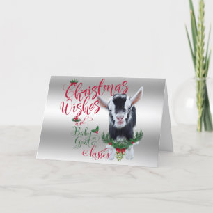 Tarjeta Festiva GOAT   Navidades Desean Bebés De Cabra Bebé Nigeri