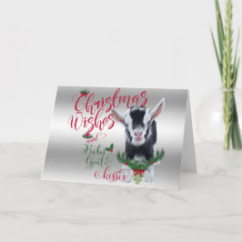 Tarjeta Festiva GOAT | Navidades Desean Bebés De Cabra Bebé Nigeri
