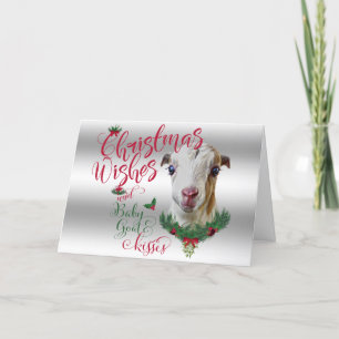 Tarjeta Festiva GOAT   Navidades Desean Bebés De Cabra LaMancha