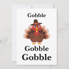 Tarjeta Festiva Gobble Feliz Día de Acción de Gracias, Turquía min