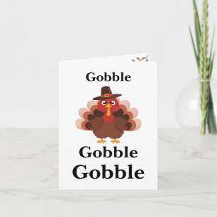 Tarjeta Festiva Gobble Feliz Día de Acción de Gracias, Turquía min
