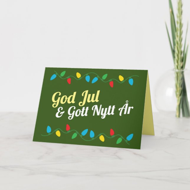 Tarjeta Festiva God Jul och Gott Nytt År Kort (Anverso)