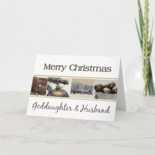 Tarjeta Festiva Goddaughter & husband Merry Christmas card