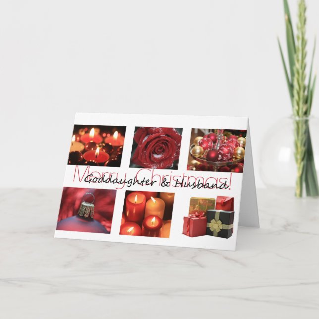Tarjeta Festiva Goddaughter & husband Merry Christmas card (Anverso)