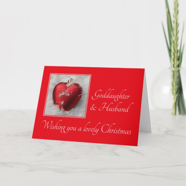 Tarjeta Festiva Goddaughter & husband Merry Christmas card (Anverso)
