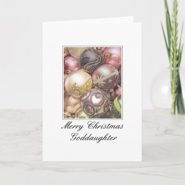 Tarjeta Festiva Goddaughter Merry Christmas card (Anverso)