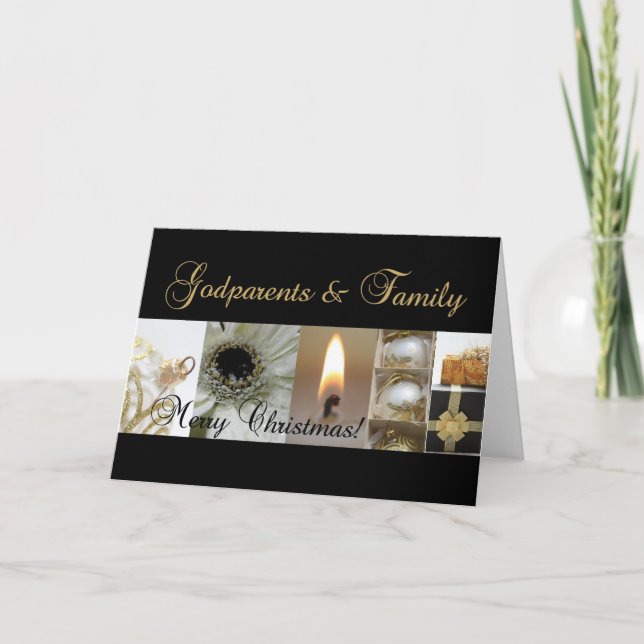 Tarjeta Festiva godparents and family  Merry Christmas card (Anverso)