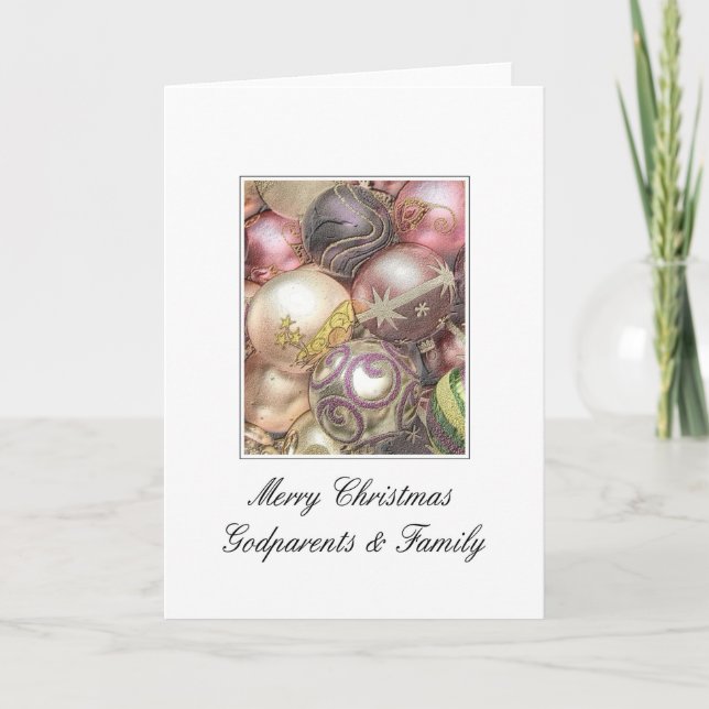 Tarjeta Festiva godparents and family  Merry Christmas card (Anverso)