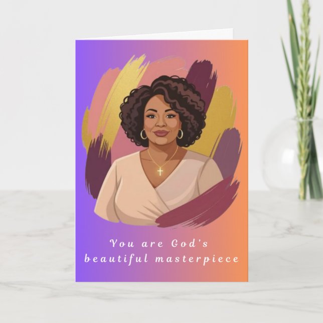 Tarjeta Festiva God's Masterpiece Greeting Card (Anverso)