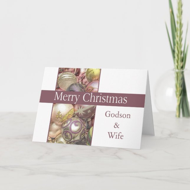 Tarjeta Festiva godson and wife  Merry Christmas card (Anverso)