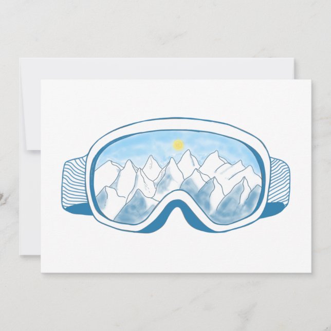 Tarjeta Festiva Goggles de esquí de montaña (Anverso)