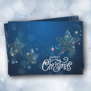 Tarjeta Festiva Gold Christmas Stars Flat