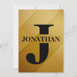 Tarjeta Festiva Gold Dad Initial Name Appreciation Design