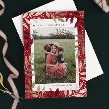 Gold Foil Branches 3 Photo Christmas