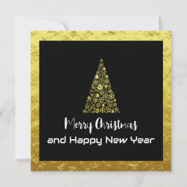 Tarjeta Festiva Gold greeting card Merry Christmas Happy New Year
