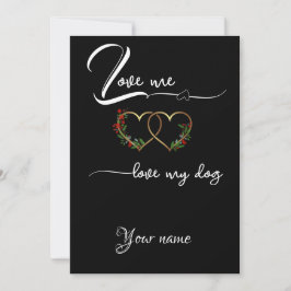 Tarjeta Festiva Gold heart funny quote black Flat Holiday Card