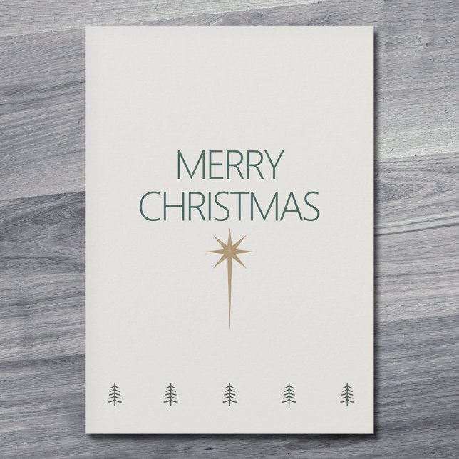 Tarjeta Festiva Gold Star Minimalist Christmas Card (Gold Star Minimalist Christmas Card)