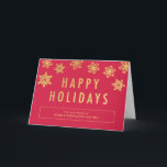 Tarjeta Festiva Golden Flakes Business Holiday Greeting Card<br><div class="desc">Spread some joy this holiday season with these chic and stylish holiday cards from Orange Pulp Designs. Background color can be customized online or visit orangepulpdesign.com for more available colors. Custom colors and matching items available upon request. Please contact us for assistance.</div>