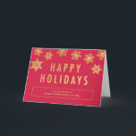 Tarjeta Festiva Golden Flakes Business Holiday Greeting Card<br><div class="desc">Spread some joy this holiday season with these chic and stylish holiday cards from Orange Pulp Designs. Background color can be customized online or visit orangepulpdesign.com for more available colors. Custom colors and matching items available upon request. Please contact us for assistance.</div>
