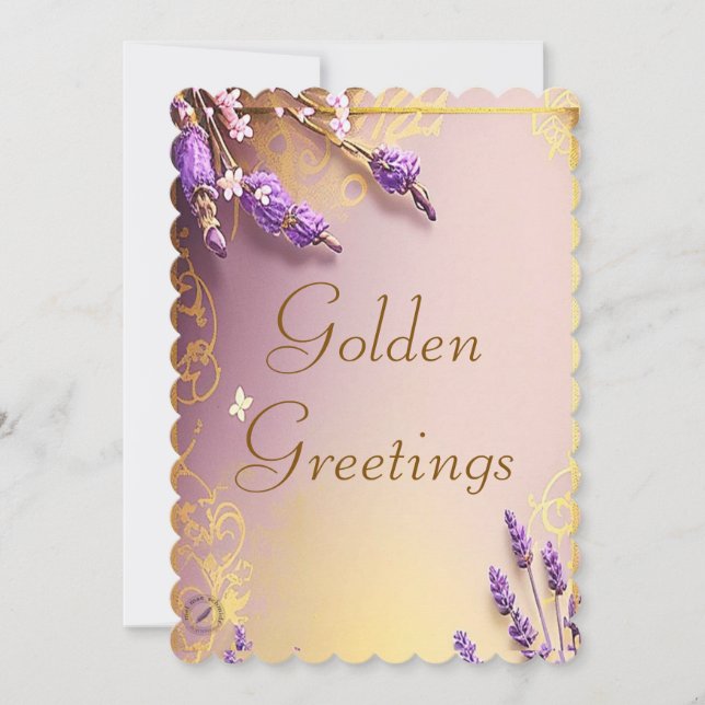 Tarjeta Festiva Golden Greetings Schmidt Stationery (Anverso)