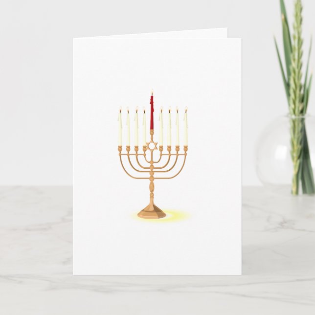 Tarjeta Festiva Golden Menorah (Anverso)