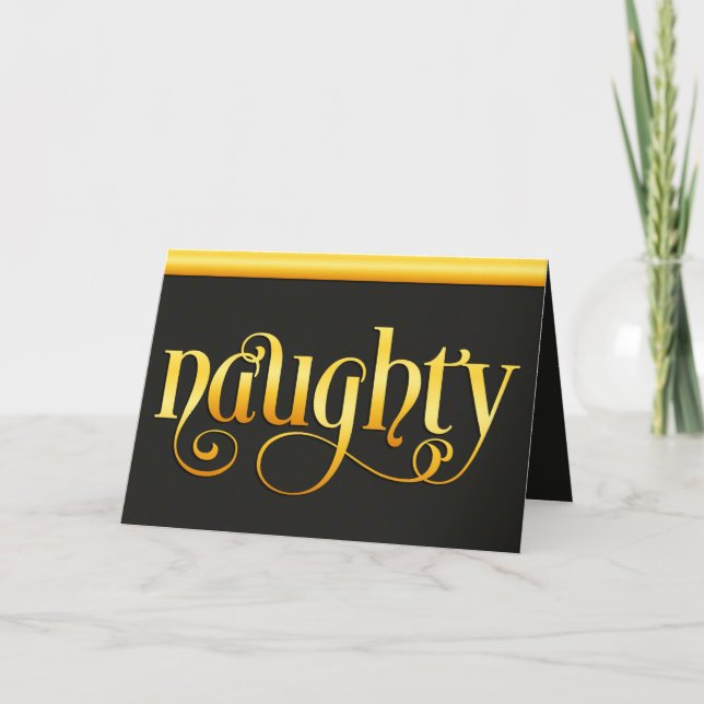Tarjeta Festiva Golden Naughty Snowflake (Anverso)