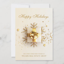 Golden Pink Christmas Ornamet Corporate Greeting