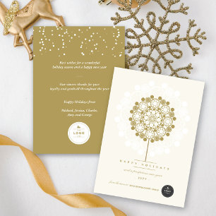 Tarjeta Festiva Golden Prosperous Bloom Moderno y Elegante Negocio