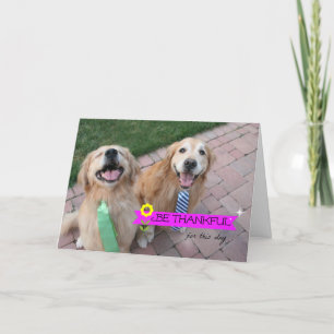 Tarjeta Festiva Golden Retriever Be Gracias Día de Acción de Graci