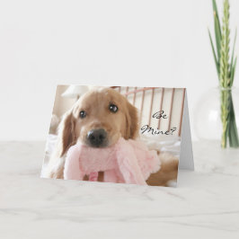 Tarjeta Festiva Golden Retriever Be Mine El día de San Valentín