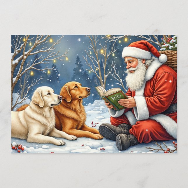Tarjeta Festiva Golden Retriever Christmas Card (Anverso)