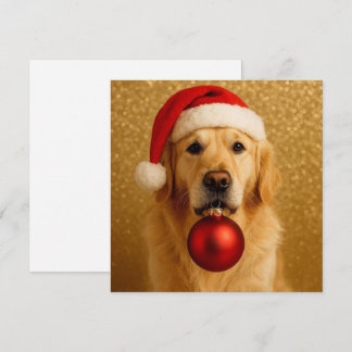 Tarjeta Festiva Golden Retriever Christmas Card.