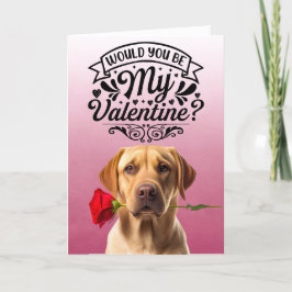 Tarjeta Festiva Golden Retriever con rosa Día de San Valentín pers