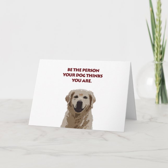 Tarjeta Festiva Golden Retriever con una buena cita (Anverso)