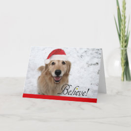 Tarjeta Festiva Golden Retriever cree en los Navidades