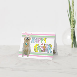 Tarjeta Festiva Golden retriever de Pascua