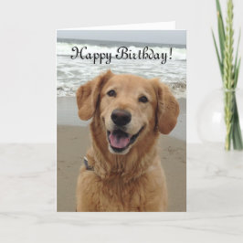 Tarjeta Festiva Golden retriever del feliz cumpleaños