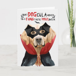 Tarjeta Festiva Golden Retriever Dog Funny Count DOGcula Halloween