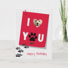 Tarjeta Festiva Golden Retriever I Love You Birday