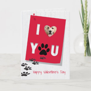 Tarjeta Festiva Golden Retriever I Love You Valentine Holiday Card