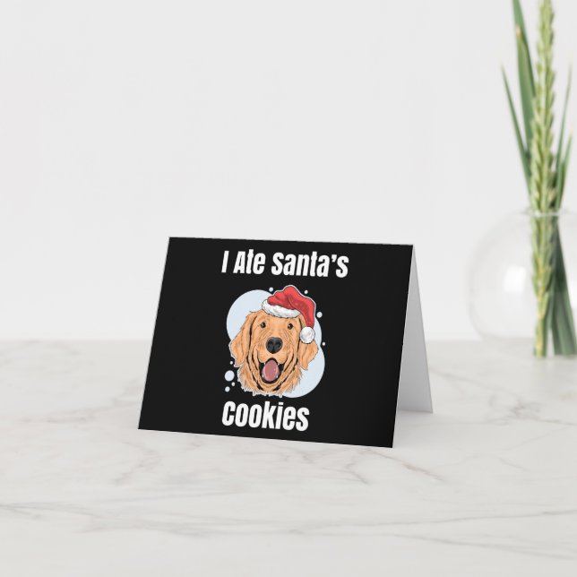 Tarjeta Festiva Golden Retriever Santa Dog (Anverso)