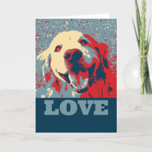 Tarjeta Festiva Golden Retriever Stylist El día de San Valentín Lo