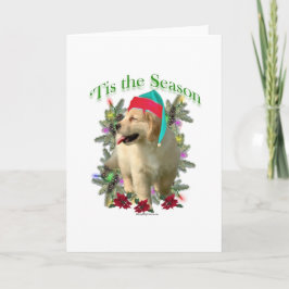 Tarjeta Festiva Golden Retriever ‘Tis