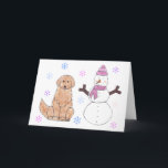 Tarjeta Festiva Golden Retriever y Snowman<br><div class="desc">Este artículo tiene mi diseño Golden Retriever y Snowman. Maravilloso diseño de vacaciones para regalar o para conservar.</div>