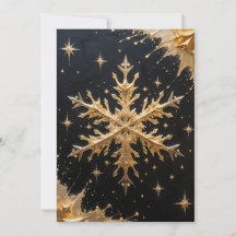 Golden Snowflake Holiday Greeting Card