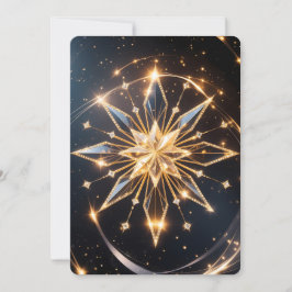 Tarjeta Festiva Golden Starburst Holiday Greeting Card