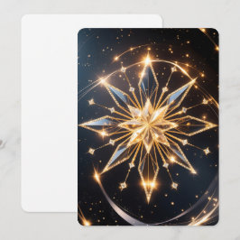Tarjeta Festiva Golden Starburst Holiday Greeting Card
