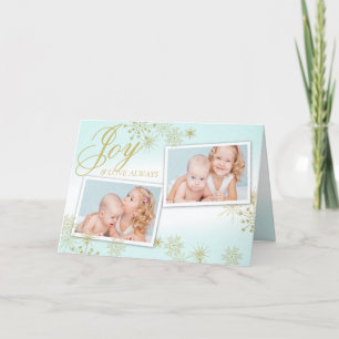 Tarjeta Festiva Golden Winter Snowflakes Photo